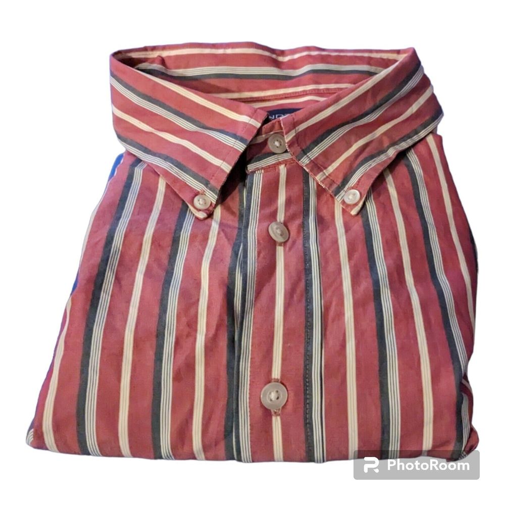 Roundtree & Yorke 3XLT Striped Button-Up Long Sleeve  Men's Shirt one small flaw